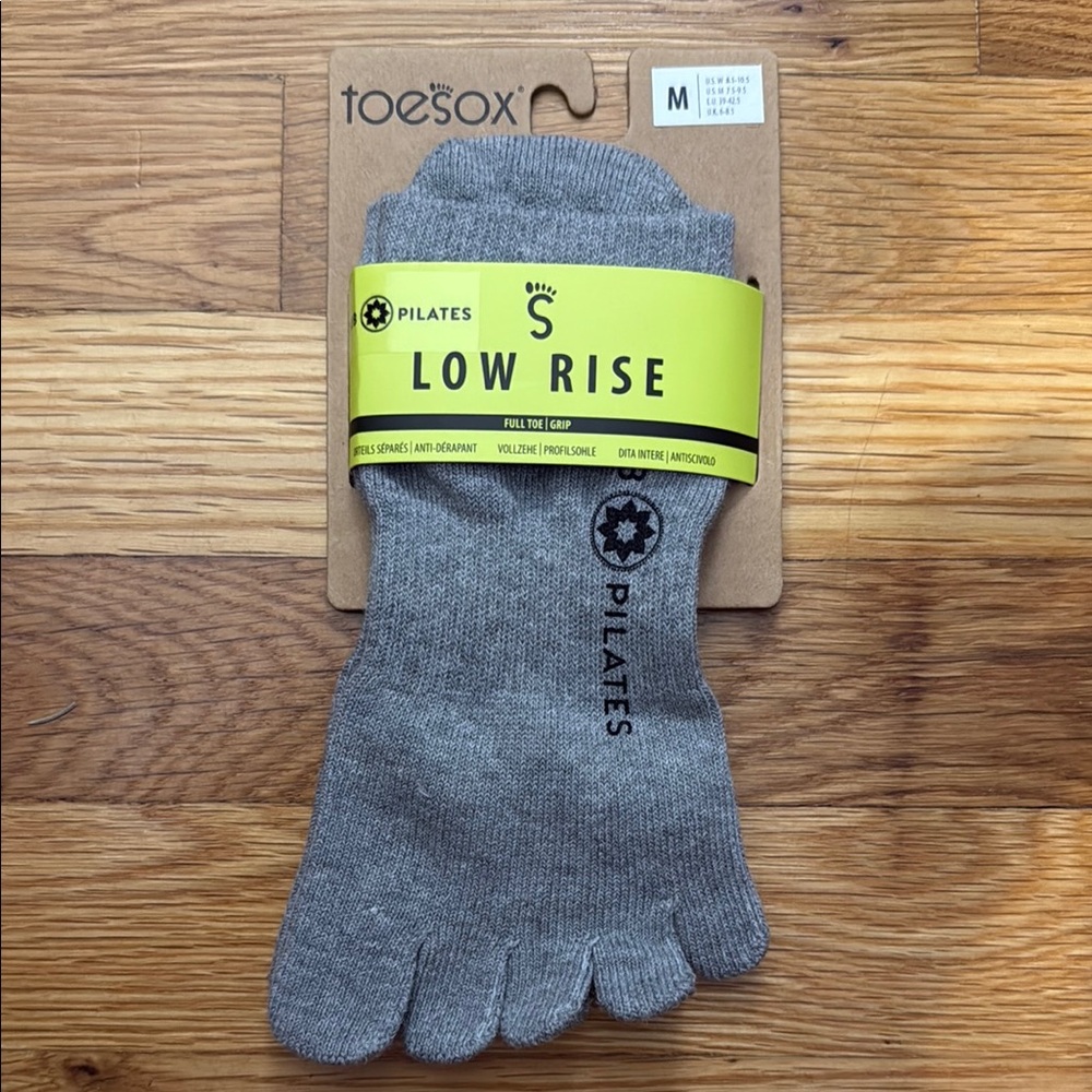 ToeSox Heather Gray Low Rise Pilates Socks